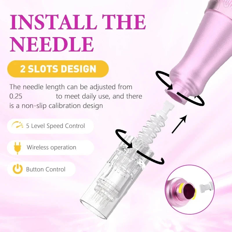 LuxeGlow M7-W Wireless Microneedling Pen